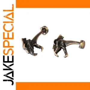 Vintage Dinosaur Skull Cufflinks in Light Grey