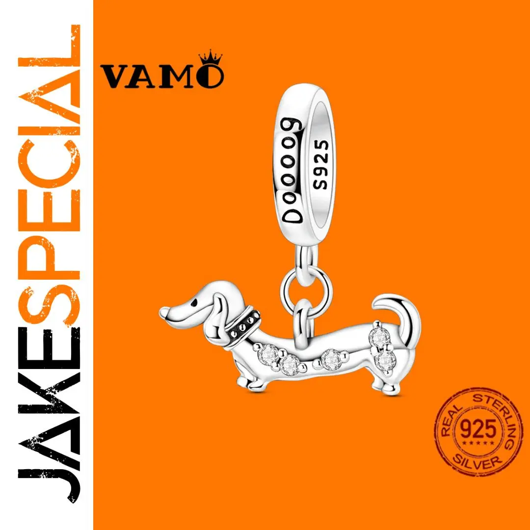 VAMO Silver Dachshund Charm Bead 1 VAMO Silver Dachshund Charm Bead