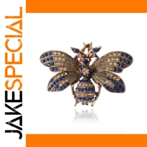 Vintage Dual-Tone Bee Brooch with Rhinestones