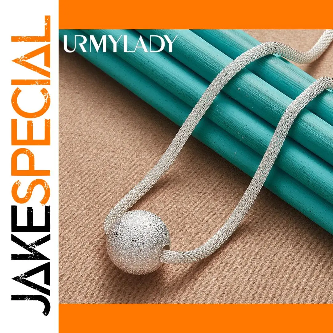 Sterling Silver 20mm Matte Pendant Necklace 1 Sterling Silver 20mm Matte Pendant Necklace