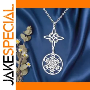 Stainless Steel Witch Knot & Metatron Pendant