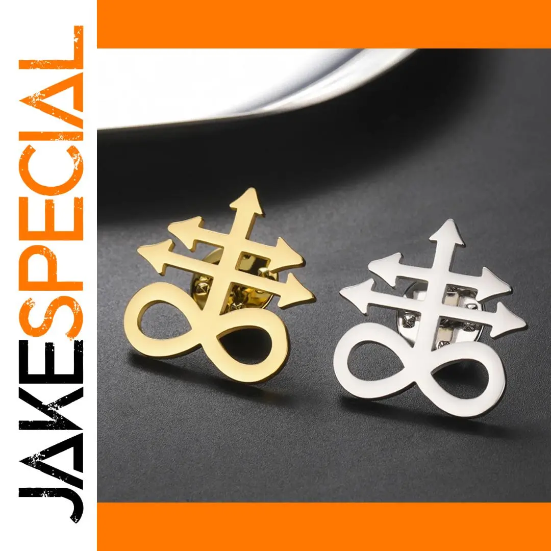 Stainless Steel Leviathan Cross Brooch 25x25 mm 1 Stainless Steel Leviathan Cross Brooch 25x25 mm