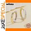 Two-Tone Silver Hoop Earrings 1.3cm Diameter