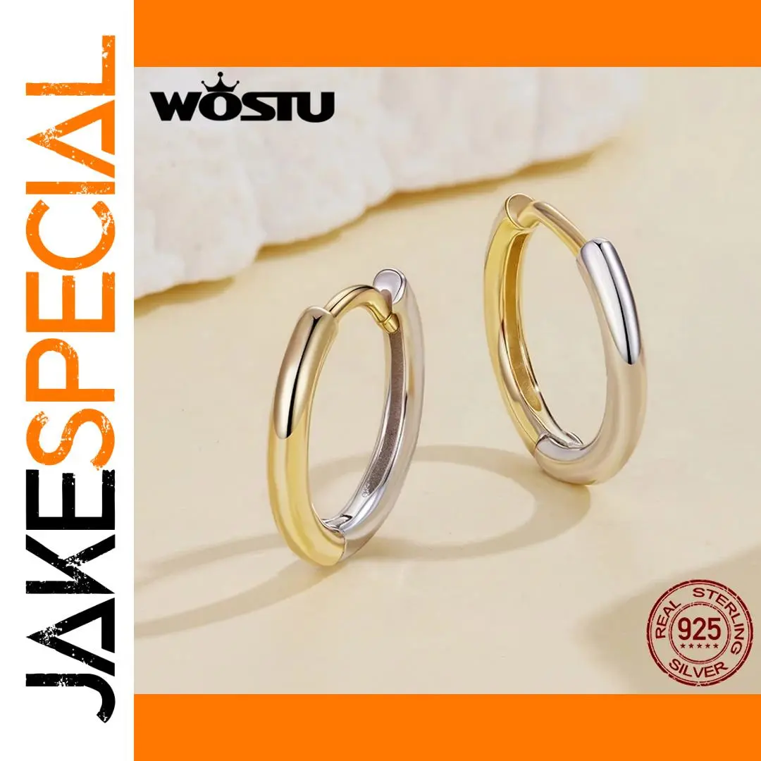 Two-Tone Silver Hoop Earrings 1.3cm Diameter 1 Two-Tone Silver Hoop Earrings 1.3cm Diameter