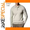 Men's Knit Pullover Sweater with V-Neck and Cable Pattern
