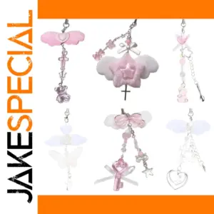 Angel Wing Bowknot Phone Chain in Pastel Hues