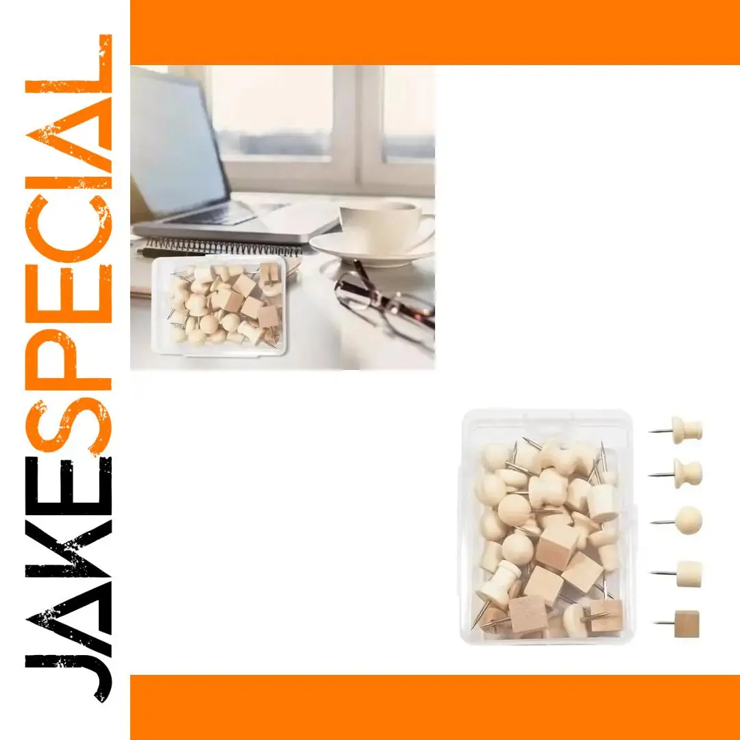 Decorative Wooden Push Pins Set of 30 1 Decorative Wooden Push Pins Set of 30