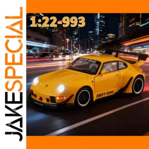 Yellow Porsche 993 Diecast Model 1:22 Scale