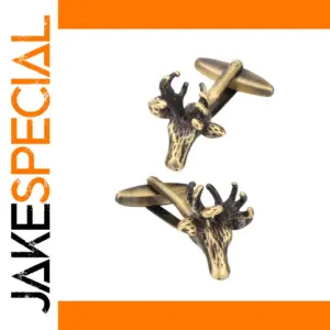 Retro Bronze Deer Head Cufflink for Men