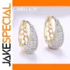 Elegant Silver and Gold Zircon Clip Earrings