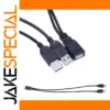 USB 2.0 Dual Power Y-Splitter Cable 37cm