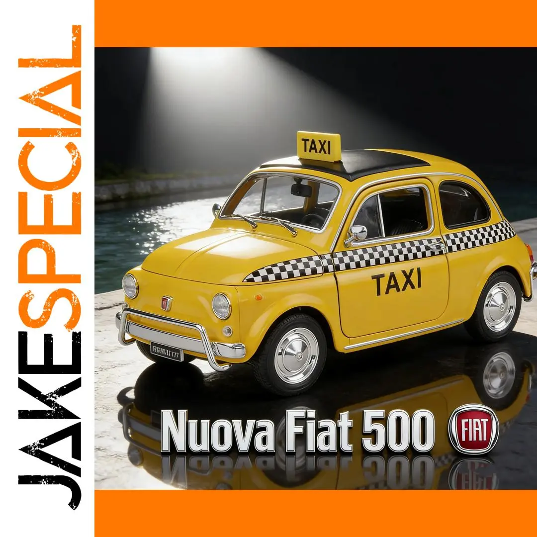 Authentic Yellow Fiat 500 Diecast Model 1:24 Scale 1 Authentic Yellow Fiat 500 Diecast Model 1:24 Scale