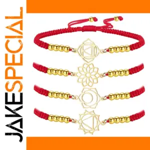 Red & Gold Stainless Steel Chakra Bracelet