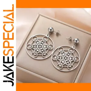 Steel Metatron's Cube Earrings for Women
