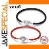 VAMO Sterling Silver Heart Charm Bracelet for Women