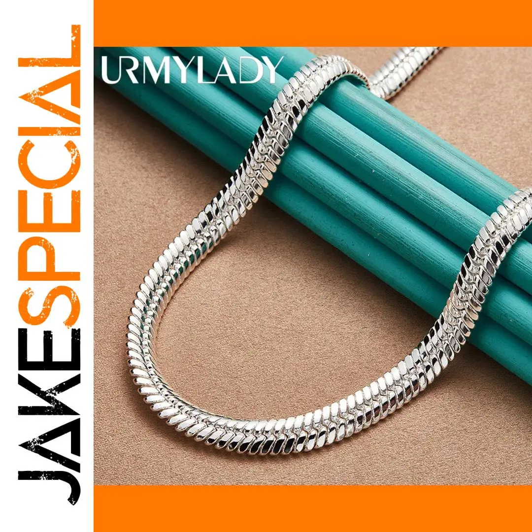 Sterling Silver Snake Chain Necklace 50cm 10mm 1 Sterling Silver Snake Chain Necklace 50cm 10mm