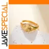 Stainless Steel Carve Wave Unisex Ring