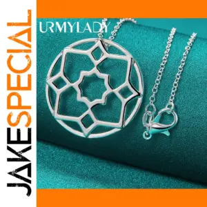 Sterling Silver Floral Pendant Necklace for Women