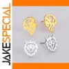 Stainless Steel Lion Head Earrings for Men