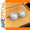 Elegant Pearl and Zircon Sterling Silver Earrings
