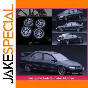 1/64 Scale Rubber Tire with Metal Resin Wheel Set