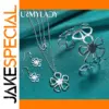 Elegant Sterling Silver Floral Jewelry Set