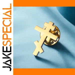 Elegant Stainless Steel Orthodox Cross Brooch