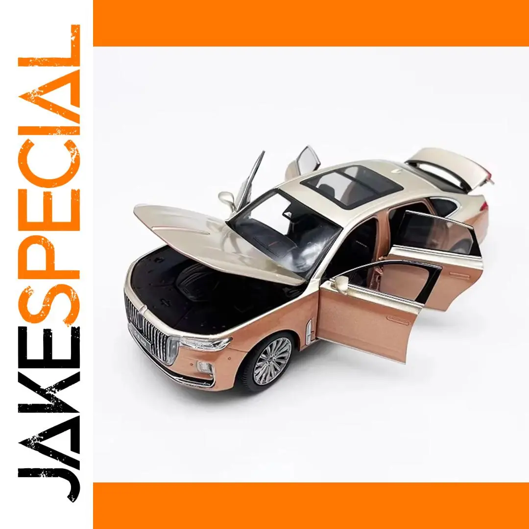 Gold Hongqi H9 Alloy Car Model 1:32 Scale 1 Gold Hongqi H9 Alloy Car Model 1:32 Scale