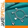Sterling Silver Lock Jewelry Set for Men and Women