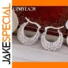 Elegant Silver Hoop Earrings with Filigree Pattern