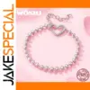 Elegant Silver Beaded Bracelet with Heart Charm