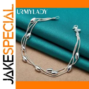 Sterling Silver Layered Chain Bracelet for Women