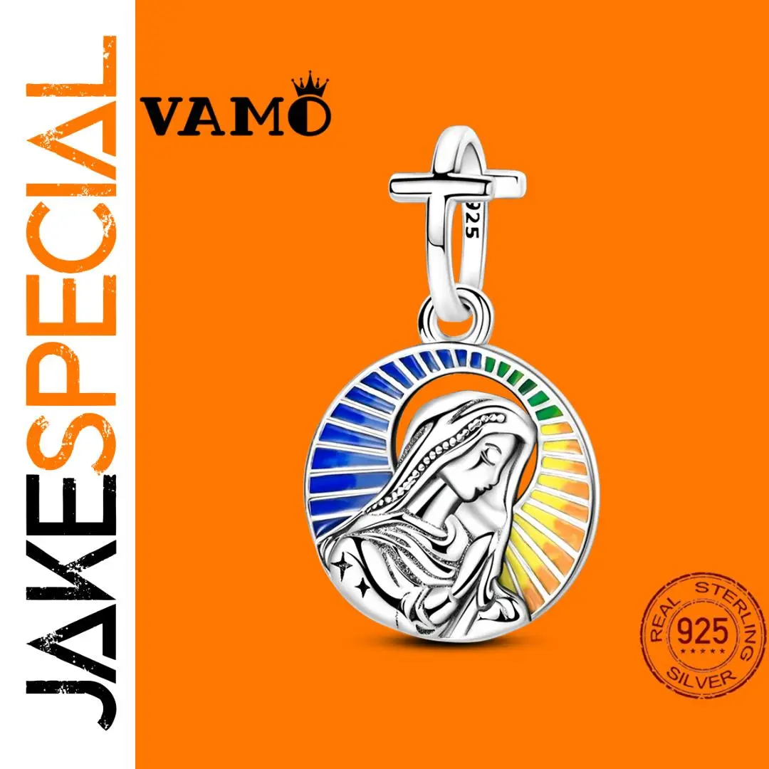 Sterling Silver Virgin Mary Charm Bead 1 Sterling Silver Virgin Mary Charm Bead