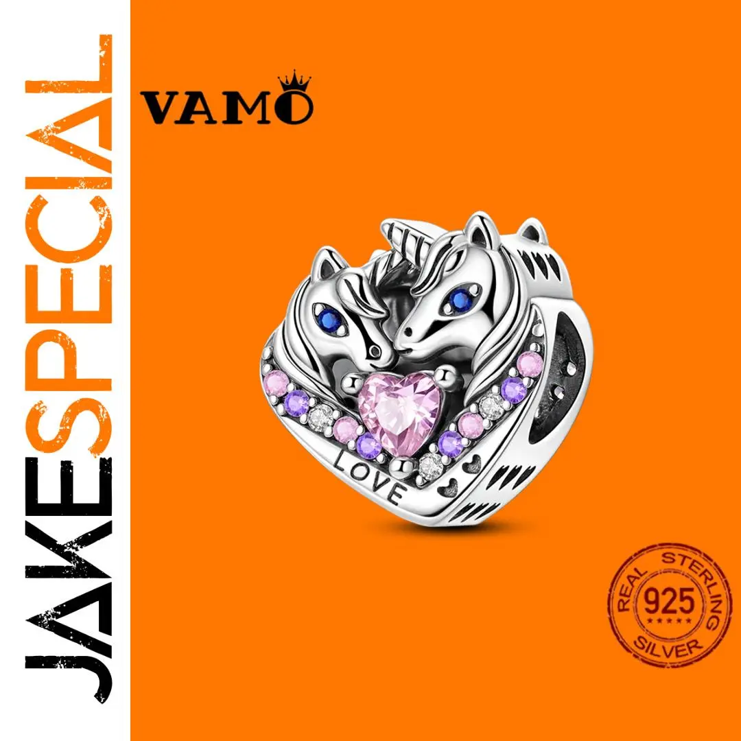 Sterling Silver Unicorn Charm Bead KSC389 1 Sterling Silver Unicorn Charm Bead KSC389