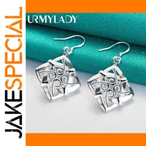 Elegant Sterling Silver Four Leaf Drop Earrings