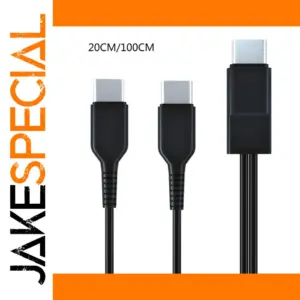 Dual USB-C Y-Splitter Charging Cable (20cm & 1m)