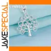 Silver Tree Pendant Necklace for Women