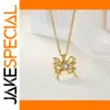 Gold-Tone Butterfly Cross Necklace for Women