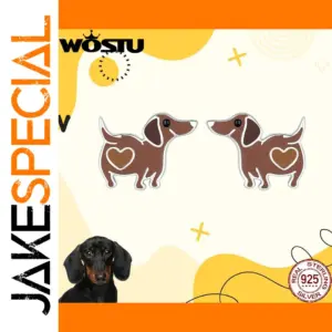 Adorable 925 Silver Dachshund Earrings