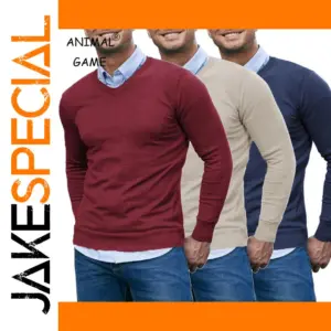 Men's V Neck Sweater in Nylon-Polyester Rayon Blend