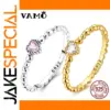 VAMO Sterling Silver Heart Ring with Zircon