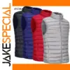 Men's Casual Puffer Vest with Zippered Pockets
