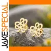 Stainless Steel Shamrock Earrings 13x13 mm