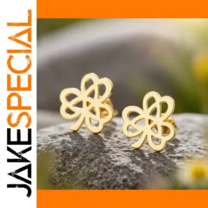 Stainless Steel Shamrock Earrings 13x13 mm