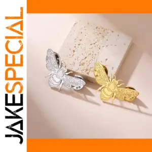 Stainless Steel Bee Lapel Pin - Elegant Accessory