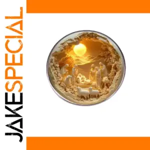 Vintage Nativity Brooch with Religious Scene