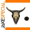 Vintage Brass Cattle Skull Brooch