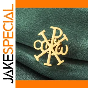 Stainless Steel Chi Rho Cross Brooch