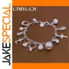 925 Sterling Silver Charm Bracelet 20cm with Charms