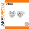 Elegant Silver Heart Stud Earrings for Women
